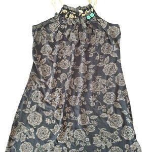 Y2K Element Skater Girl Black and Cream Floral Dress Size Medium